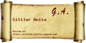 Gittler Anita névjegykártya